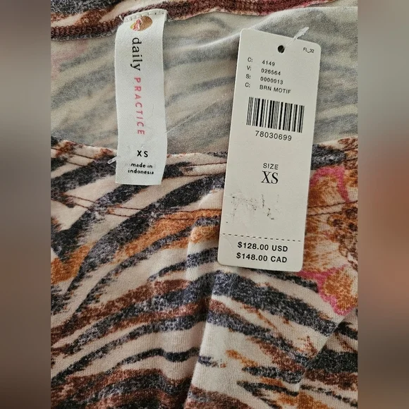 NWT Anthropologie Daily Practice Floral Stretch Ruched Mini Dress-Size XSmall - Picture 8 of 8